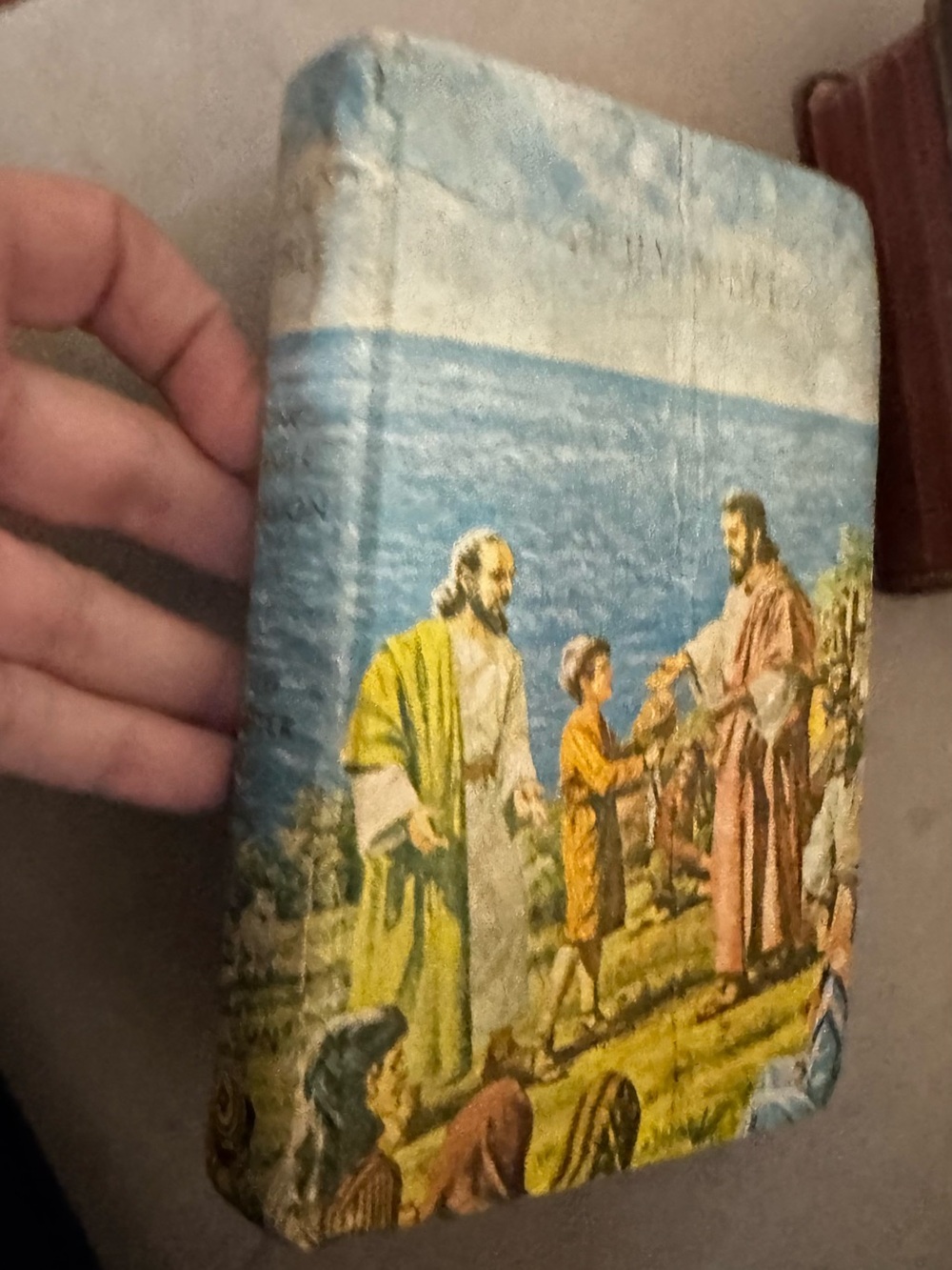 1972 Bible Illustrated Hard Cover inscription writing,minor flaws wear
